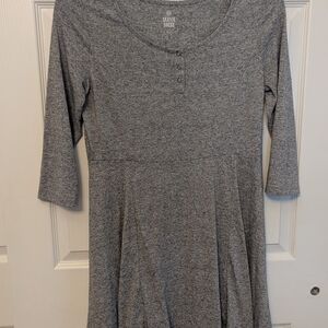 SO Gray A-Line 3/4 Sleeve Scoop Neck Dress